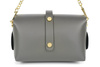 GREY small Italian leather women's chain evening handbag P45