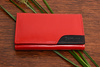 Women's leather wallet large horizontal with earworm RFiD red BELTIMORE 038