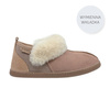 Comfortable women's leather slippers with fur