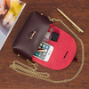 Italian Leather Visitor Handbag on Chain Burgundy P45