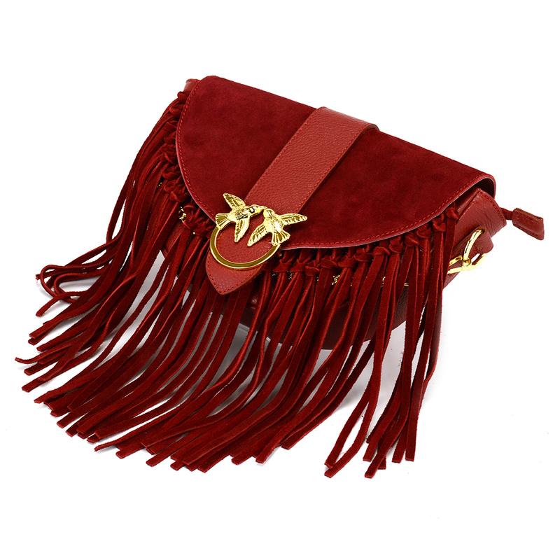 Vera Pelle leather crossbody bag with tassels