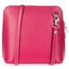 Vera Pelle Leather Handbag small postbag fuchsia K03