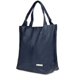 Navy blue women's natural leather shopper bag Beltimore F18