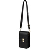 Black small women's handbag for a mini postman phone report