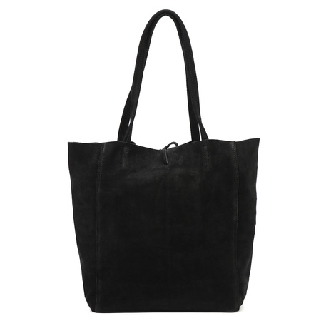 Leather suede women's shopper bag by Patrizia