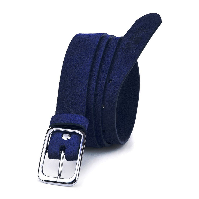 BELTIMORE women's leather belt navy blue box A90 : Colors - navy blue, Strap size - r.85-100 cm