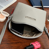 Women's small leather postbag light grey belt Beltimore N22