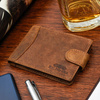 Leather case for documents business cards business card holder RFiD dark brown C85