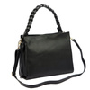 Leather women's handbag with decorative handle LUKA