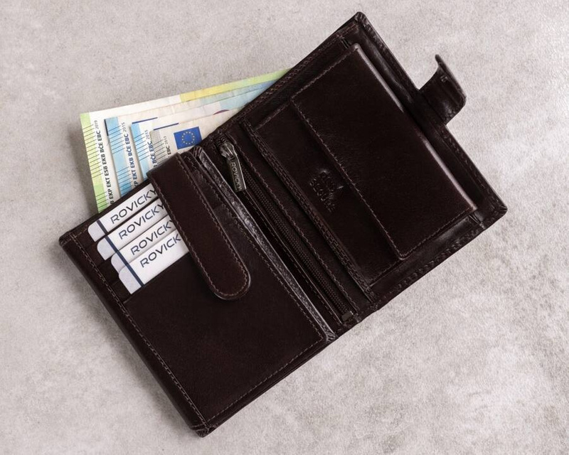 Men's genuine leather wallet Rovicky PC-104L-BAR RFID