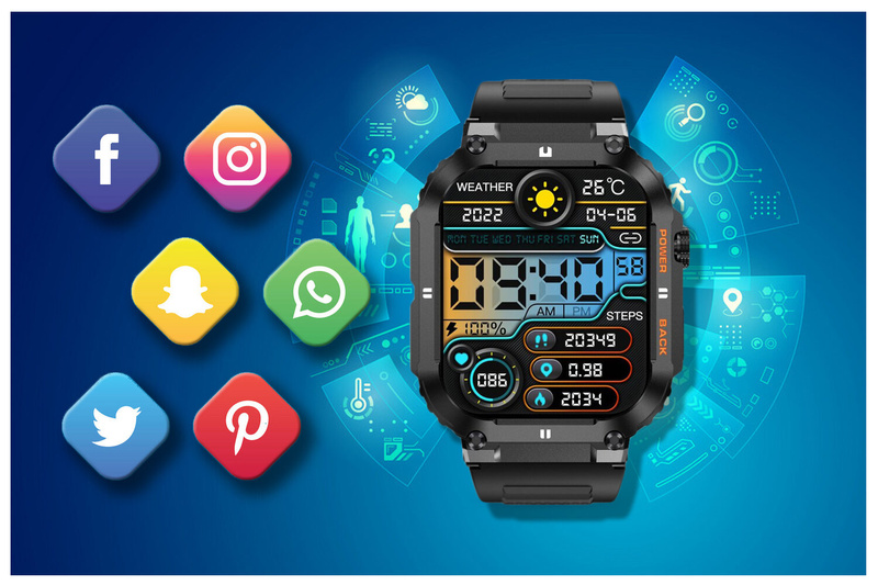 SMARTWATCH MĘSKI Gravity GT6-1 - WYKONYWANIE POŁĄCZEŃ, MONITOR SNU (sg020a)