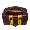 Large duffle bag unisex Colorful Cambridge by DUDU made in genuine leather with double handle and detachable shoulder strap. High quality elegant weekender overnight bag.