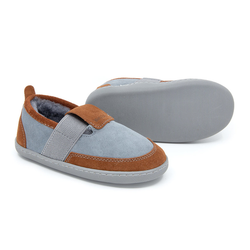 Women's leather insulated slippers