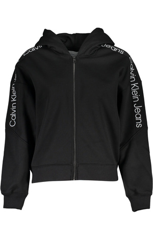 CALVIN KLEIN WOMEN&#39;S BLACK ZIP SWEATSHIRT