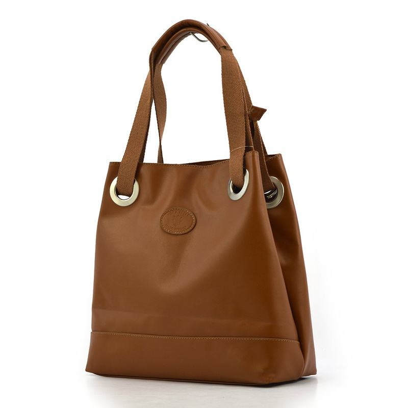 Roomy women's leather shopper shoulder bag