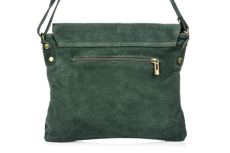 Chabrowa Italian women's suede handbag with a b67 flap