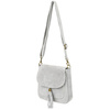 Grey Women's Leather Suede Postbag With Flap X40