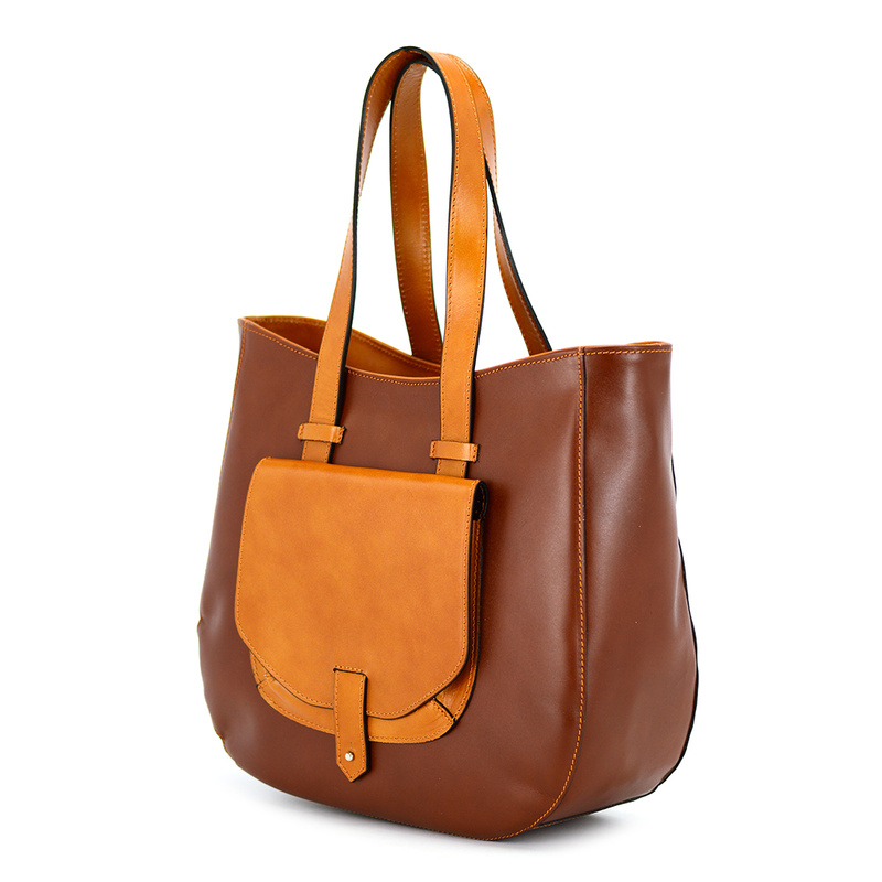 Leather shoulder bag large women's shopperbag