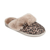 Women's slippers with leopard fur