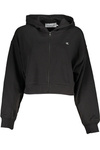 CALVIN KLEIN WOMEN&#39;S BLACK ZIP SWEATSHIRT