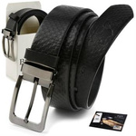 Men's checkerboard black grain leather belt Beltimore A77 : Colors - black, Strap size - r.90-105 cm