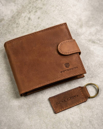 Peterson Leather Men's Wallet and Keychain Set