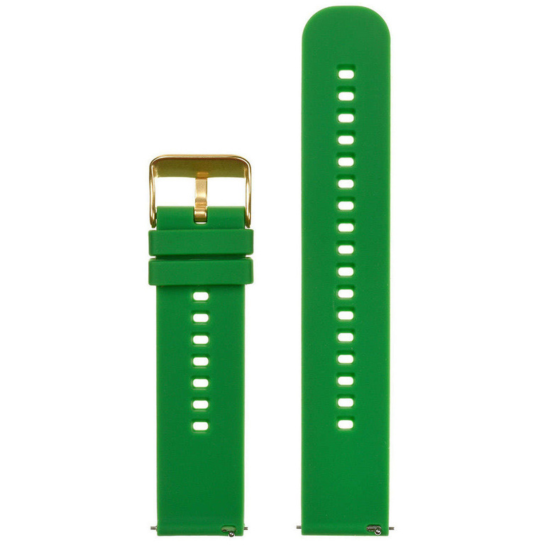 U27 rubber watch strap - green/gold - 18mm