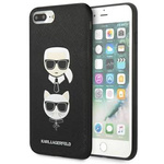 Karl Lagerfeld KLHCI8LSAKICKCBK iPhone 7 Plus / 8 Plus czarny/black hardcase Saffiano Ikonik Karl&Choupette Head