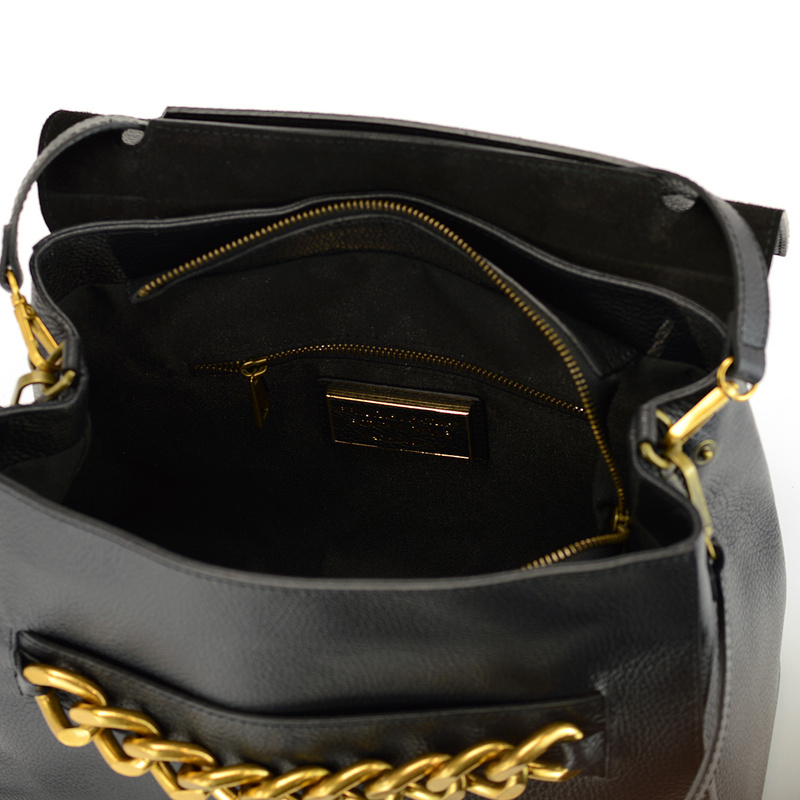 Women's shoulder bag, over the shoulder with a chain