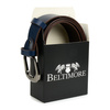 Beltimore navy blue women's leather dress trouser belt A86 : Farben - navy blue, Gürtelgröße - r.85-100 cm