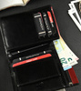 Leather wallet D1072L-VT BLACK-RED RFID