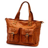 Women's large leather shoulder shopper bag