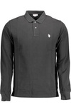 US POLO MEN&#39;S LONG SLEEVED POLO BLACK