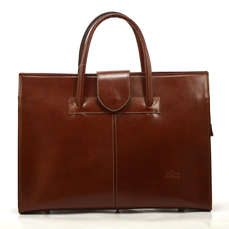 Women's large leather briefcase for documents