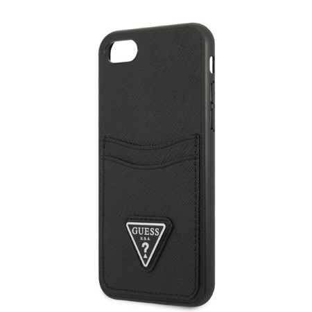 Guess GUHCI8PSATPK iPhone 7/8 SE 2020 / SE 2022 hardcase czarny/black hardcase Saffiano Triangle Logo Cardslot