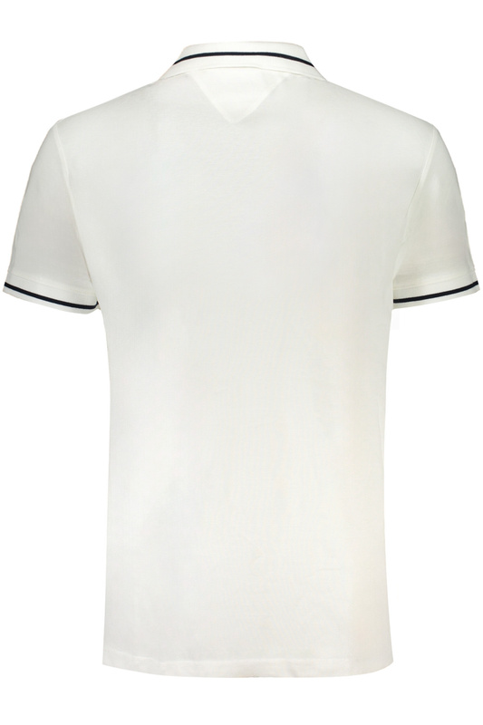 TOMMY HILFIGER MEN&#39;S WHITE SHORT SLEEVED POLO SHIRT