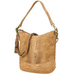 Spacious, stylish women's messenger bag in crocodile leather