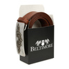 Beltimore leather men's brown wide belt W26 : Colors - brown, beige, Strap size - r.115-130 cm