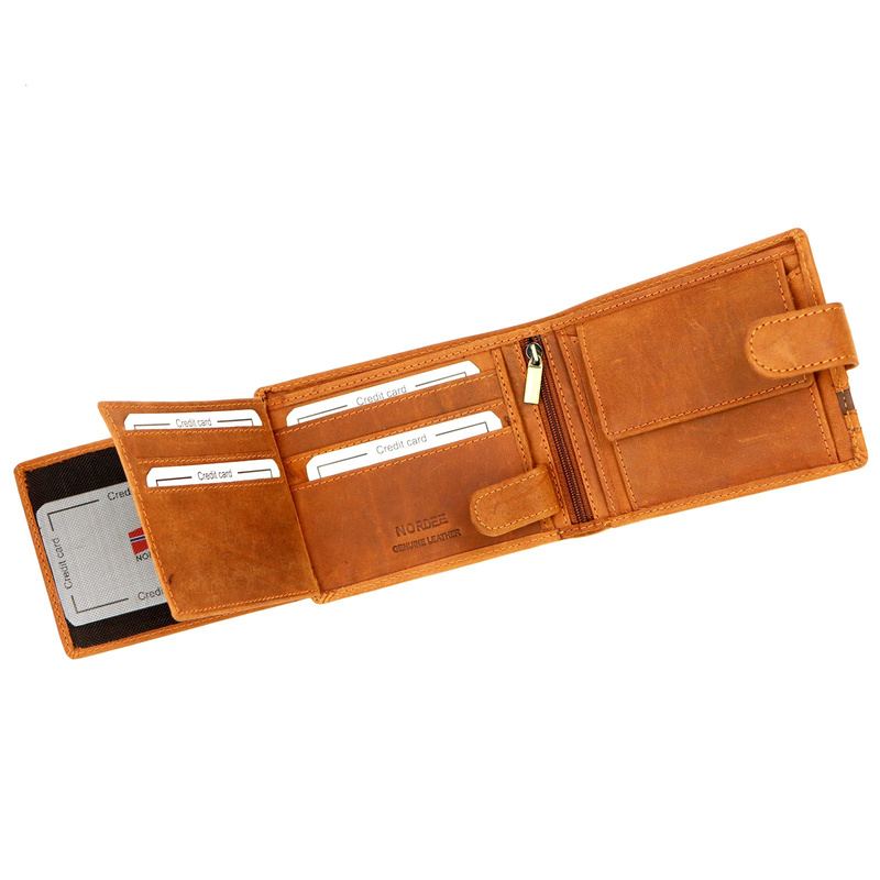 Leather, elegant, roomy men's wallet from Nordee