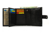 Elegant black leather wallet SOLIER SW01