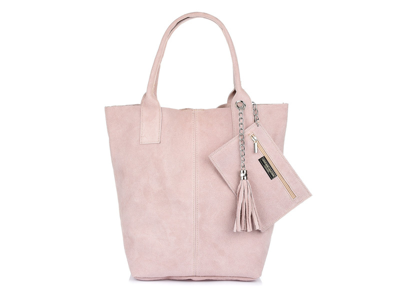 Wildlederhandtasche SUITBAG groß A4 WITH PURE rosa L82