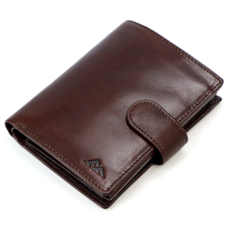 EL FORREST men's leather zip-up wallet with RFID