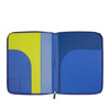 A4 zipped document holder Colorful by DUDU made in soft leather with metal zip around and iPad tablet pocket. Refined and elegant bag, suitable for travel work.