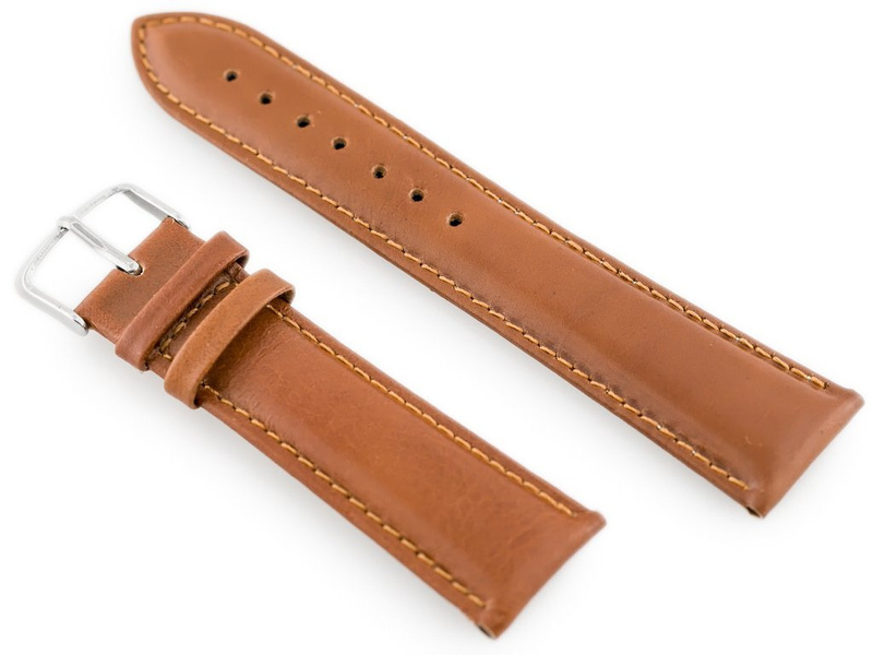 W83 leather watch strap - brown - 24mm