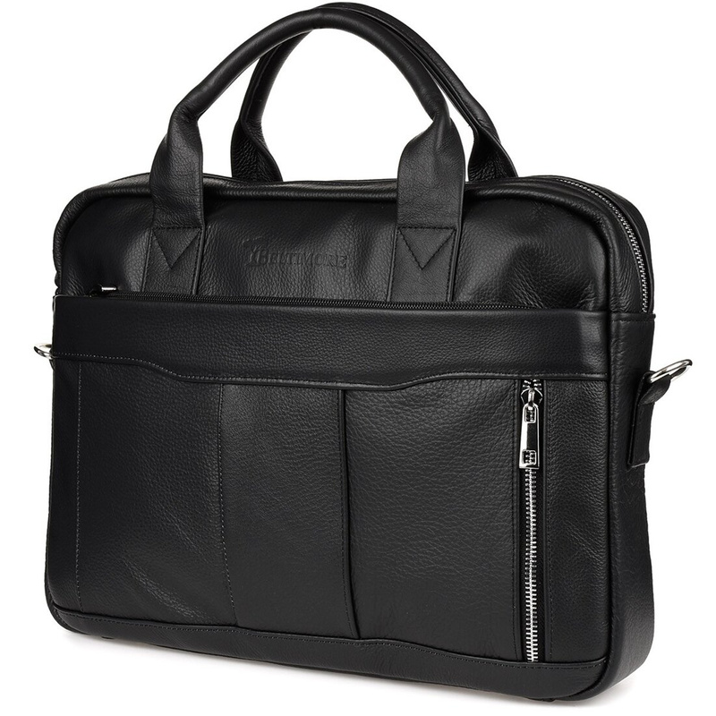 Leder Laptoptasche groß Herren geräumig Premium Beltimore schwarz J13