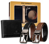 Leather wallet+ leather belt set PETERSON PTN ZM92