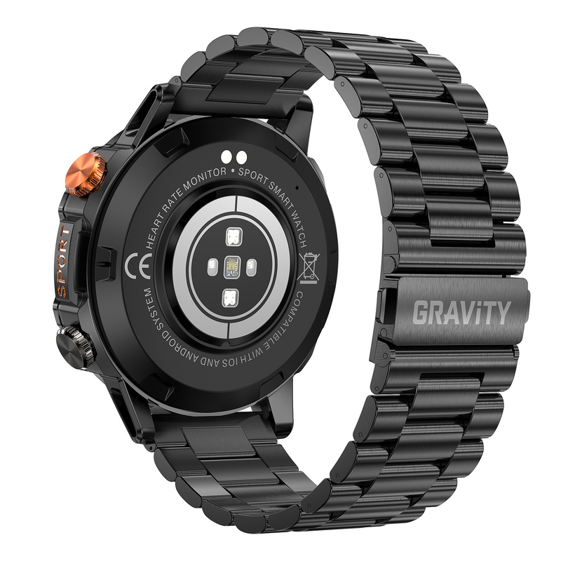 SMARTWATCH MĘSKI GRAVITY GT20-2 - AMOLED, DODATKOWY PASEK (sg024b)