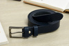 Beltimore full grain leather narrow men's belt navy blue oversize A80 : Colors - navy blue, Strap Size - r.180-195 cm