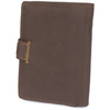 Men's vertical leather wallet with clasp large Beltimore brown RFiD I42