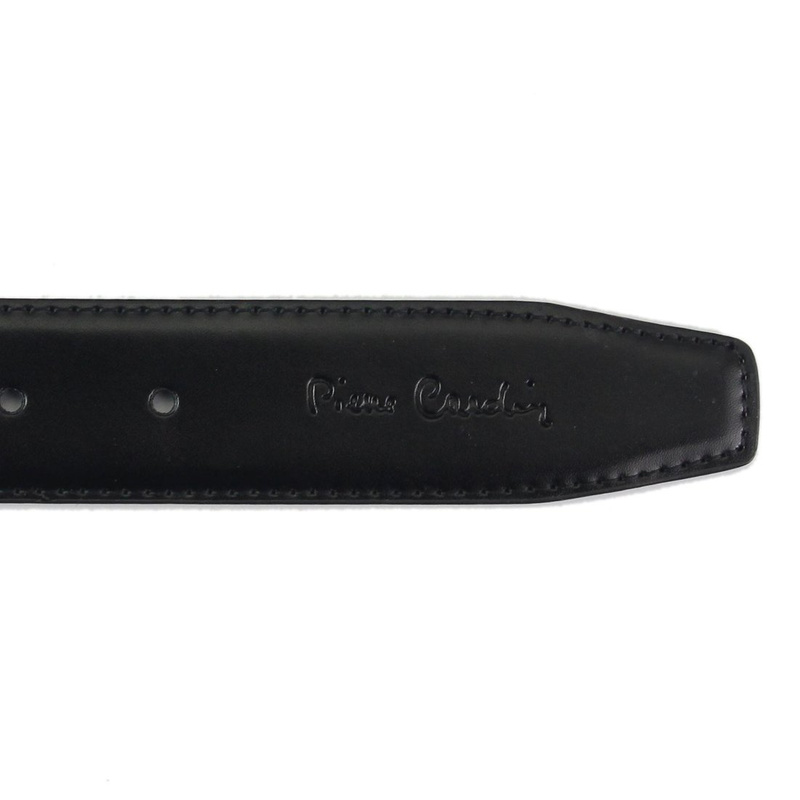 Men's genuine leather belt Pierre Cardin FWJX5 DOUBLE BLACK-BLUE